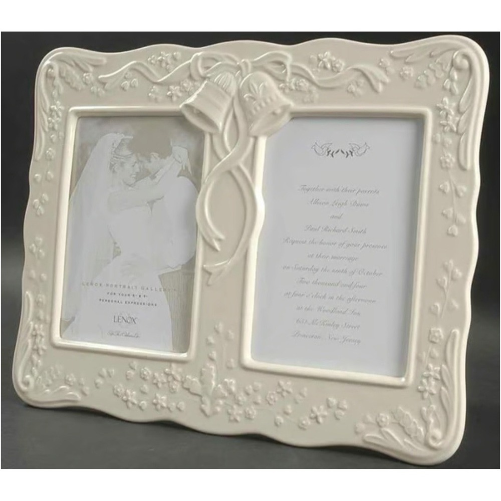LENOX - Wedding Promises Double 5x7in Porcelain Picture Frame New  Original Box